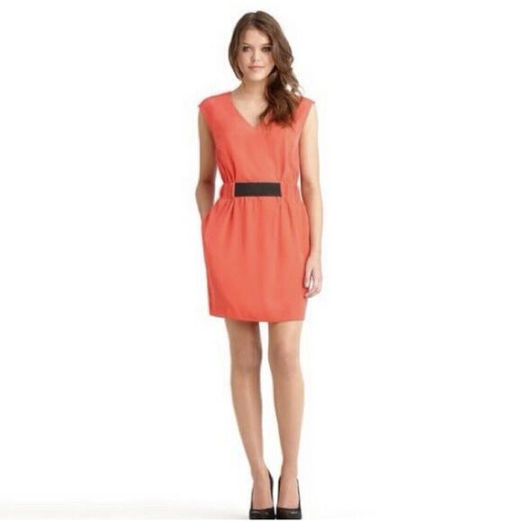 Rachel Roy Most Wanted Banded Bennett Sleeveless Red Sheath Dress 4 Small S - Picture 1 of 7